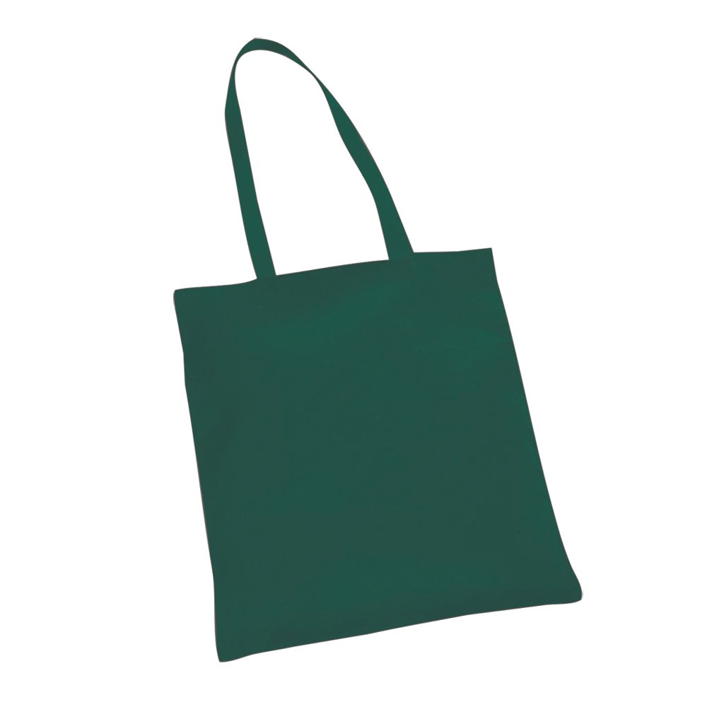 eBuyGB Shopping Tote Shoulder Bags Cotton, 40 x 36cm, Green, Pack of 5