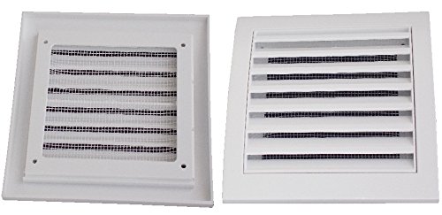 Air Ventilation Plastic Grill Cover 148mm x 153mm/White