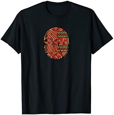 Kente VibesAfrican Fingerprint in Kente Pattern, Cultural Ghana Style T-Shirt