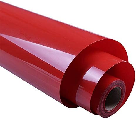 YURROAD Iron On Vinyl, 40" x 12" Red Heat Transfer Vinyl for Fabric, HTV Vinyl for Shirts/Clothing/Bag DIY Craft, Red Iron on Vinyl Roll- Red HTV Vinyl
