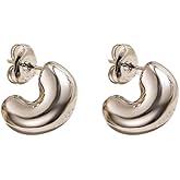 Stainless Steel 6mm Thick Mini Half Hoop Earrings, Sold as a Pair