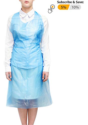 100 Pack Blue PE Aprons 28 x 46 inches. 2 Mil Disposable Polyethylene Aprons. Unisex Waterproof Workwear. Blue Protective Uniform Aprons for Men, Women. Lightweight, Breathable. Wholesale Price. - Thumbnail 2