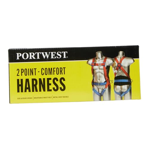 Portwest Portwest 2 Point Comfort Harness, Size: One Size, Colour: Red, FP14RER