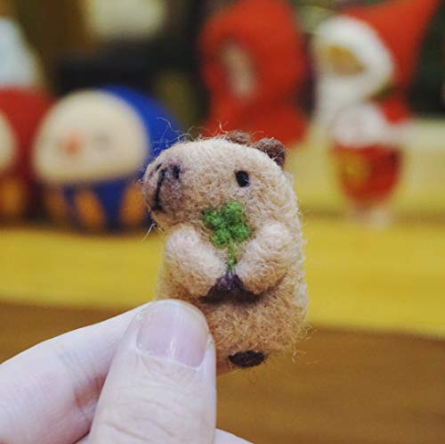 Wool Queen Needle Felting Kit, Pure Queensland 70S Fine Wool, Felting Foam Mat, 2 Needles, Instruction & Videos-Kid Crafts (Guinea Pig) - Thumbnail 4