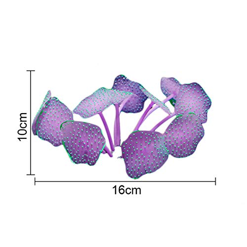 Loweryeah 11 Leaves Silicone Artificial Fish Tank Aquarium Coral Plant Ornament Underwater Decors