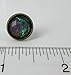 Antiqued Bronze-Tone Faceted Resin Cellophane Blue Stud Earrings 12mm