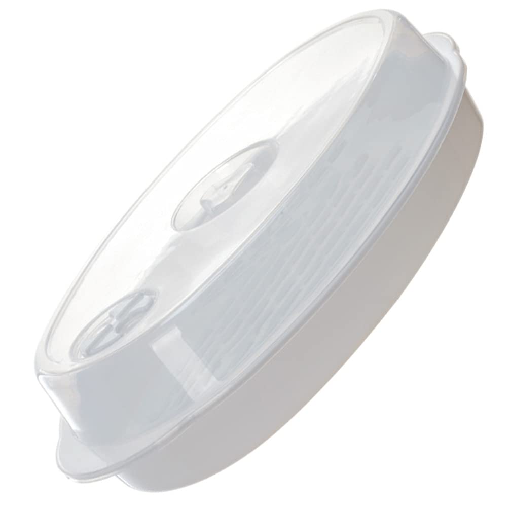 Cabilock Microwave Cookware Steamer Microwavable Fish and Veggie Steamer Removable Strainer and Locking Steam Vent Lid Quick Fast Vegetables Fishs Shellfish Oil Free Cooker