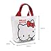 Finex - Set of 2 - Hello Kitty Canvas Zippered Tote with Top Carry Handles - Lunch Box Bag Gym Tote (Random Color)