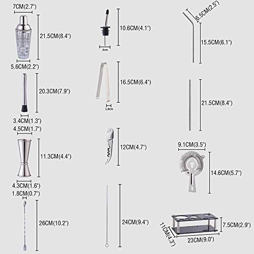 JBNJV Barkeeper-Kit mit stilvollem Ständer, 17-teiliges professionelles Cocktail-Shaker-Set, perfektes Bartending-Kit… – Bild 4