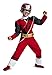 Power Rangers Ninja Steel Toddler Muscle Costume, Red, Small (2T)