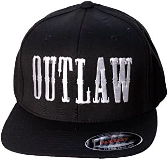 Outlaw Threadz Men's Bold Flatbill Flexfit Hat-One Size black