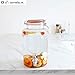 Glass Drink Dispenser with Tap – 5L Mason Jar Beverage Container with Stainless Steel Spigot – Water Dispenser with Tap for Juice, Iced Tea, Cocktail, Picnic, BBQ, Parties, Counter