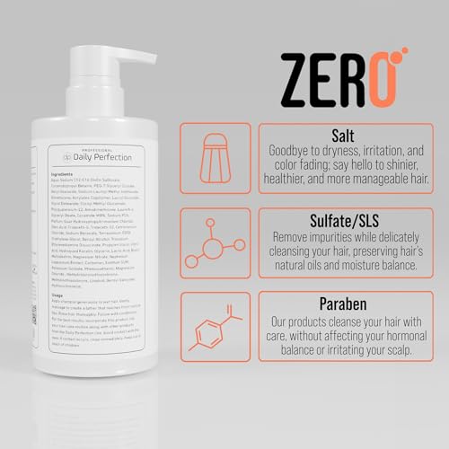 DAILY PERFECTION DETOX SHAMPOO TO REMOVE BUILD-UP, OIL, AND DIRT. SALON-GRADE FORMULA WITH BIOTIN AND KERATIN, SALT-FREE, SULFATE-FREE, AND PARABEN-FREE FOR CLEAN, REFRESHED HAIR.