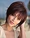 YIMANEILI Short Wine Red Wigs for White Women Straight Bob Hair Wigs with Bangs Natural Synthetic Full Wigs for Women Lady Costume Party Wig YM009
