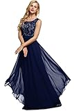 ANGVNS Women Lady Sleeveless Lace Patchwork Party Evening Dress