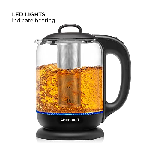 Chefman 1.7 Liter Electric Kettle With Tea Infuser, Cordless With