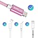 sharllen Phone Cable 5Pack [3/3/6/6/10FT] Nylon Braided USB Charging & Syncing Extra Long Cord Compatible iPhone X/8/8 Plus/7/7 Plus/6s/6s Plus/SE/iPad iPod Nano (Rose Gold)…