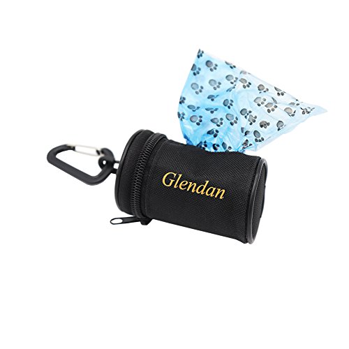 Glendan Dog Poop Bag Holder Leash Attachment,Waste Bag Dispenser Fits