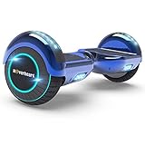 Hoverboard Two-Wheel Self Balancing Electric Scooter UL 2272 Certified, Metallic Chrome with Wireless Speaker and LED Light (Chrome Blue)