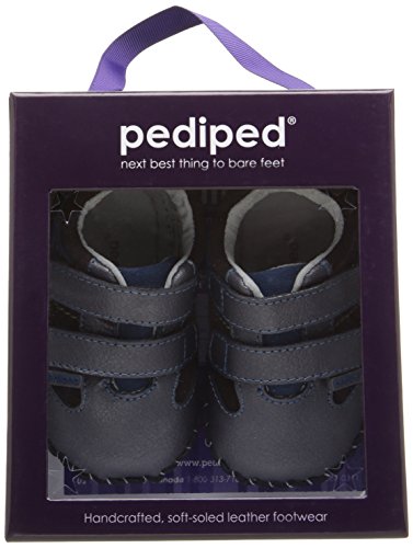 pediped Boys' Grayson Sneaker, Charcoal, Small E (4-4.5 E US Toddler)