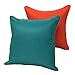 Vanteriam 2 Pack Decorative Outdoor Solid Waterproof Throw Pillow Cover with Piping, Accent Pillow case for Outdoor Patio Furniture Set, Square 18''x18'' Orange