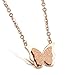 Elove Jewelry Butterfly Pendant Rose Gold Stainless Steel Necklace