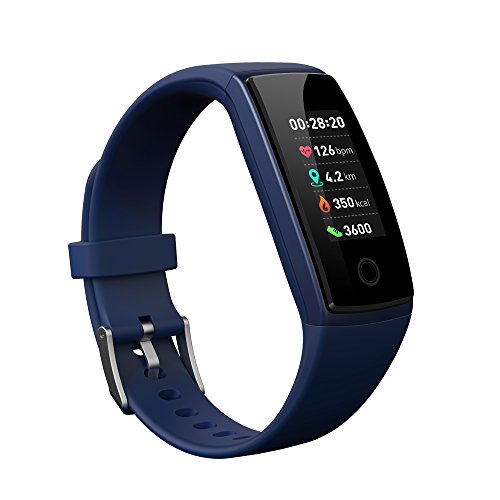 Fitness Tracker,Bluetooth 4.0 Waterproof Smart Bracelet with 0.96"Color Panel,Blood Pressure&Heart Rate Monitor, Pedometer, Sport Activity Tracker for iPhone X/8/7/6,Ipad,Samsung Galaxy S8/S7 and More