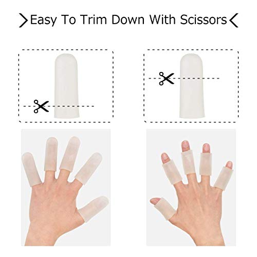 20 Pieces Gel Finger Cover, Silicone Finger Cots, Finger Protector for Women and Men, Great for Trigger Finger, Finger Cracking, Finger Arthritis, Finger Callus - Thumbnail 3
