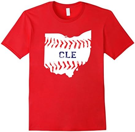 Men's Distressed Cleveland Baseball Shirt Cleveland Ohio T-Shirt Medium Red