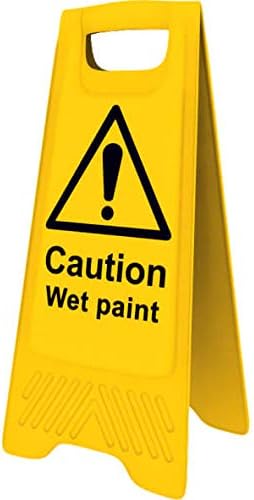 Yellow Caution Wet Paint A-Board Sign