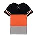 LOGEEYAR Mens Summer Fashion Fitted Cotton Short-Sleeve Contrast Color Stitching T-Shirt (533-Orange, Medium-2)
