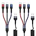 5FT Multi Charging Cable, USAMS Nylon Braided 2Pack 3 in 1 USB Charging Cable Adapter with USB Type C/Micro USB Connectors for Mobile Phones Tablets and More