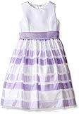 American Princess Big Girls' Stripe Skirt Organza Dress