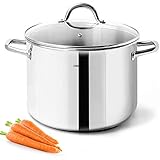 HOMICHEF Stock Pot 8 Quart with Lid Nickel Free