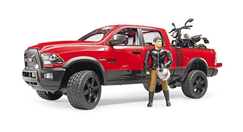 bruder 02502 - RAM 2500 Power Wagon mit Ducati Desert Sled & Fahrer - 1:16 Pick-up Geländewagen Pritschenwagen Auto Jeep Motorrad Fahrzeug Spielzeug-Figur – Bild 3
