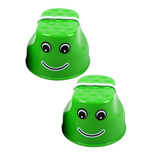 Stilts Walking Balance Jumping Stilts Steppers Toys Promote Fine Motor Skills for Toddler Kindergarten and Preschool Kids Balance Trainers Toys(Green Smiley Face)