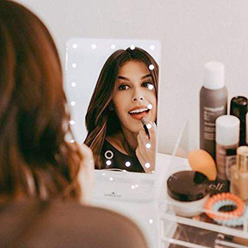 Impressions Touch XL Dimmable LED Makeup Mirror with Bluetooth, White Vanity Tabletop Mirror