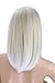 Kalyss Women's Short White Blonde Bob Wig With Hair Bangs Straight Heat Resistant Yaki Synthetic Hair Wig for Women
