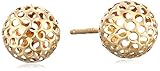14k Yellow Gold Pierced Ball Stud Earrings