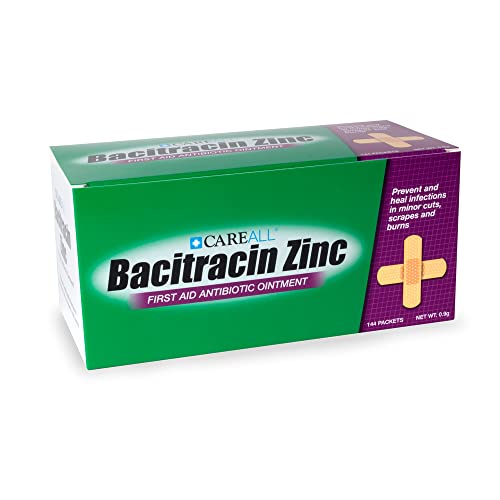 (144 Pack) CareALL Bacitracin Antibiotic Zinc Ointment 0.9gr Foil