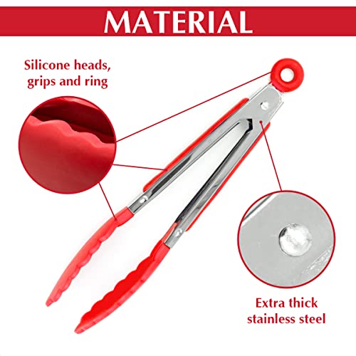 Kitchen Tongs with Silicone Tips 17.5IN Stainless Steel Air Fryer