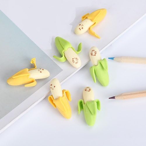 2 pcs /pack Lovely Cute Banana Fruit Style Rubber Eraser Pencil student stationery New Eraser material escolar Gift for kids