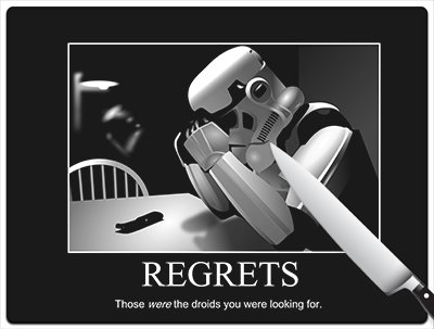 Star Wars Stormtrooper Regrets Large Cutting Board