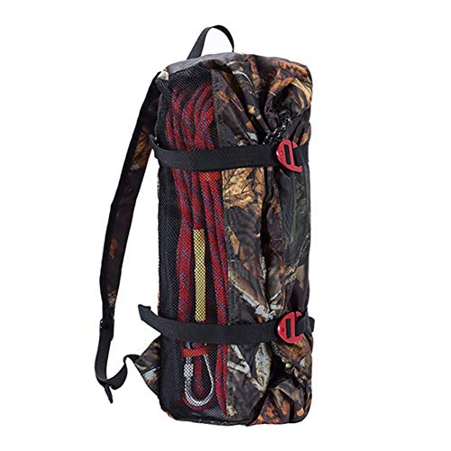 FREAHAP R Climbing Rope Bag 500D Oxford Gear Bag for Mountaineering Ice Climbing with Rope Mat Heavy Duty Backpack Camo