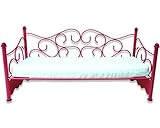 Sophia's 18 Inch Doll Bed Furniture with Mattress, Perfect for American Girl Doll Beds and More! Mattress & Hot Pink Wire Day Bed for Dolls