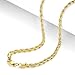 FOSIR 4mm Stainless Steel Mens Womens Necklace 18K Real Gold Plated Twist Rope Chain, 18-30 inch