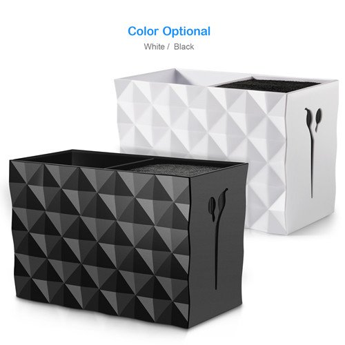 Double Case Salon Shears Rack for Hair Stylist, Pet Grooming, Scissors Combs Clips Brushes Storage Box, 5-29/32“L x 3-5/32" W x 4-9/64” H, Black