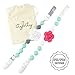 Pacifier Clip Girl, BPA Free Silicone Teether, Set of 2 (Coral/Mint/White/Gray)