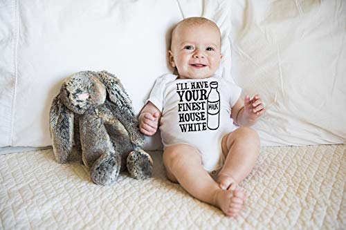I'll Have Your Finest House White - Wine Lover - Funny Cute Infant Creeper, One-Piece Baby Bodysuit (White, Newborn)