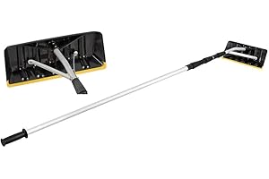 HAPPYGRILL 21 FT Aluminum Snow Roof Rake, Adjustable Snow Rake with Large Blade Telescoping, Scratch-Free, Roof Rakes for Sno